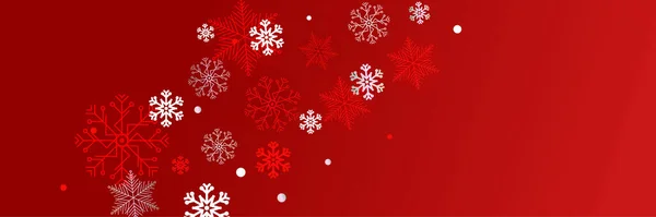 Winter Czerwony Snowflake Projekt Szablon Baner — Wektor stockowy