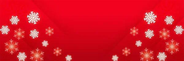 Χειμερινό Φόντο Κόκκινο Snowflake Πρότυπο Σχεδιασμού Banner — Διανυσματικό Αρχείο