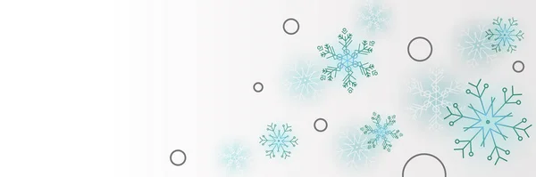 Snowy Klar Hvid Snowflake Design Skabelon Banner – Stock-vektor