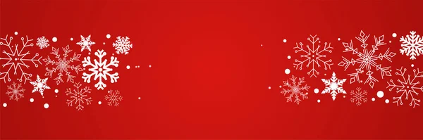 Bannière Modèle Conception Flocon Neige Rouge Hiver — Image vectorielle