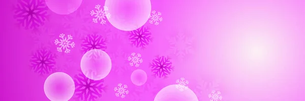 Snowfall Navidad Púrpura Copo Nieve Plantilla Diseño Banner — Vector de stock