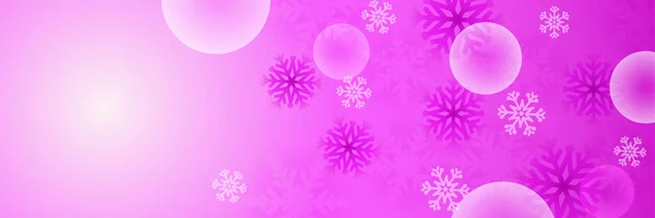 雪の秋のクリスマス紫雪のフレークデザインテンプレートバナー — ストックベクタ