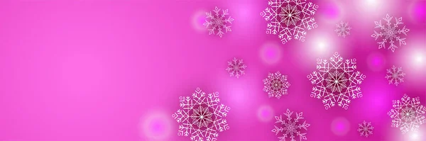 Bright Neve Roxo Snowflake Design Banner Modelo —  Vetores de Stock