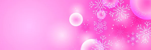 Inverno Natal Roxo Snowflake Design Banner Modelo —  Vetores de Stock
