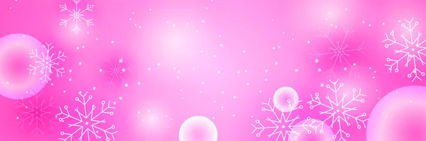 Vinter Jul Lila Snöflinga Design Mall Banner — Stock vektor