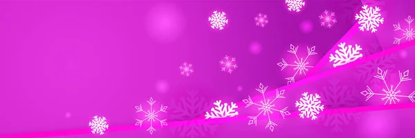 Invierno Navidad Púrpura Snowflake Diseño Plantilla Banner — Archivo Imágenes Vectoriales