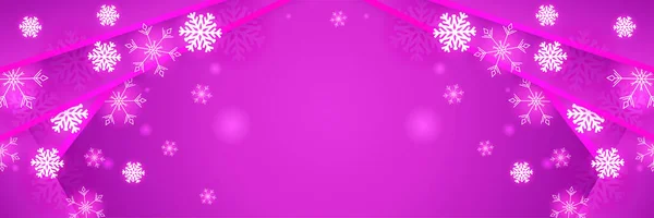 Inverno Natal Roxo Snowflake Design Banner Modelo —  Vetores de Stock