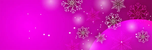 明るい雪紫スノーフレークデザインテンプレートバナー — ストックベクタ