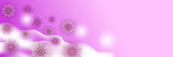 Melt Milou Noël Rose Violet Snowflake Design Bannière Modèle — Image vectorielle