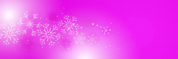 Χειμώνας Φόντο Μωβ Snowflake Σχεδιασμό Πρότυπο Banner — Διανυσματικό Αρχείο