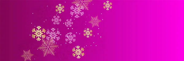 Bright Snow Purple Snowflake Design Template Banner — Stockový vektor