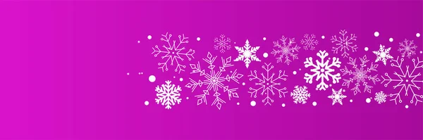 크리스마스 보라색 눈송이 디자인 템플릿 현수막 — 스톡 벡터