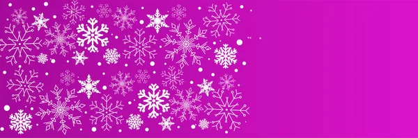 Weihnachten Winter Lila Schneeflocke Design Vorlage Banner — Stockvektor