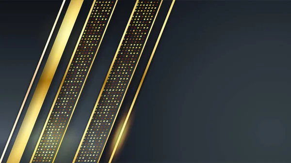 Schwarz Und Gold Glänzend Abstrakter Hintergrund Mit Modernem Luxus Konzept — Stockvektor