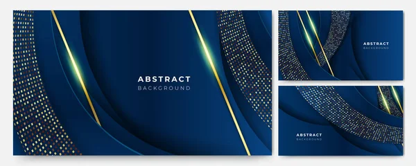 Luxuriöses Blaues Gold Hintergrund Elegantes Banner Zur Präsentation Von Unternehmen — Stockvektor