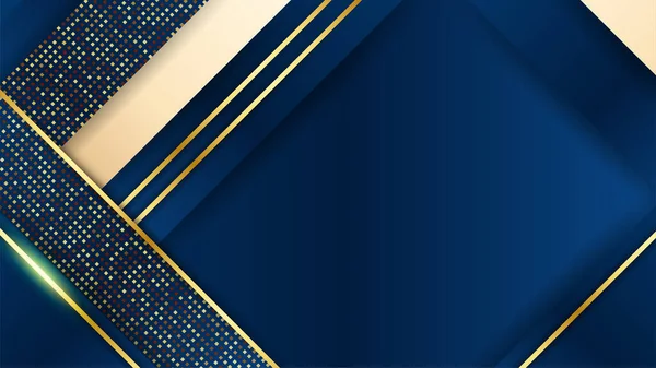 Fundo Ouro Azul Luxo Banner Apresentação Negócios Elegante Ilustração Vetorial — Vetor de Stock