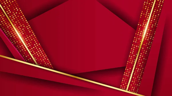 Роскошный Красный Золотой Фон Элегантный Баннер Бизнес Презентации Векторная Иллюстрация — стоковый вектор