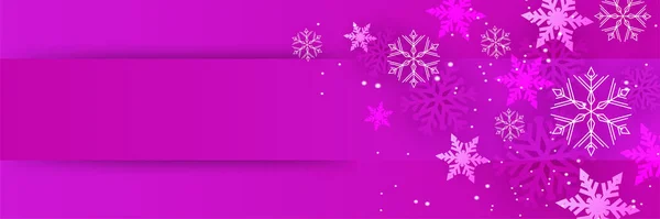 Winter Season Purple Snowflake Design Template Banner — Stock Vector