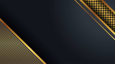 Fütürist teknoloji vektör tasarımı kavramına sahip mavi altın arkaplan