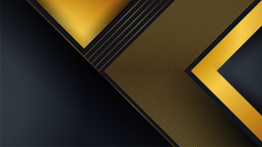 Fütürist teknoloji vektör tasarımı kavramına sahip mavi altın arkaplan