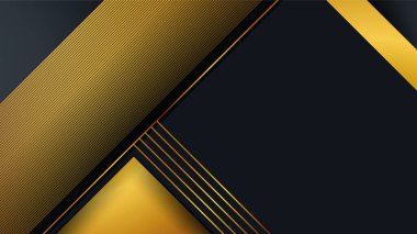 Fütürist teknoloji vektör tasarımı kavramına sahip mavi altın arkaplan