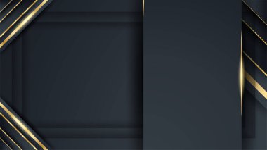 Fütürist teknoloji vektör tasarımı kavramına sahip mavi altın arkaplan