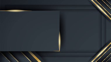 Fütürist teknoloji vektör tasarımı kavramına sahip mavi altın arkaplan