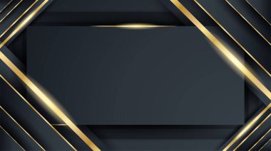 Fütürist teknoloji vektör tasarımı kavramına sahip mavi altın arkaplan