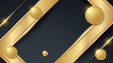 Fütürist teknoloji vektör tasarımı kavramına sahip mavi altın arkaplan