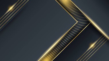 Fütürist teknoloji vektör tasarımı kavramına sahip mavi altın arkaplan