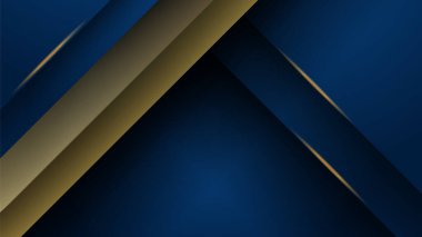 Fütürist teknoloji vektör tasarımı kavramına sahip mavi altın arkaplan