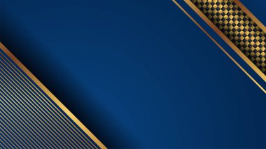 Fütürist teknoloji vektör tasarımı kavramına sahip mavi altın arkaplan