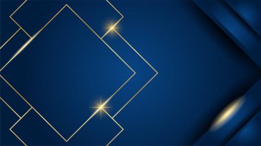 Fütürist teknoloji vektör tasarımı kavramına sahip mavi altın arkaplan