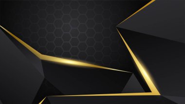 Soyut siyah ve altın rengi lüks arka plan