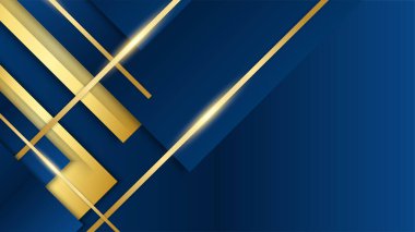 Soyut koyu mavi ve altın rengi lüks arka plan