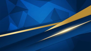Soyut koyu mavi ve altın rengi lüks arka plan