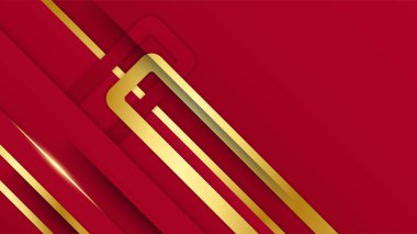 Soyut kırmızı ve altın rengi lüks arka plan