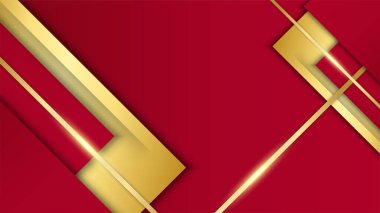 Soyut kırmızı ve altın rengi lüks arka plan