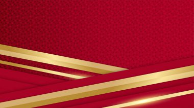 Soyut kırmızı ve altın rengi lüks arka plan