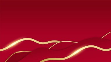 Soyut kırmızı ve altın rengi lüks arka plan