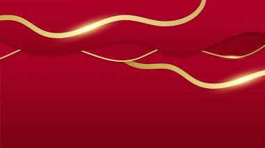 Soyut kırmızı ve altın rengi lüks arka plan