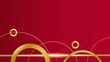 Soyut kırmızı ve altın rengi lüks arka plan