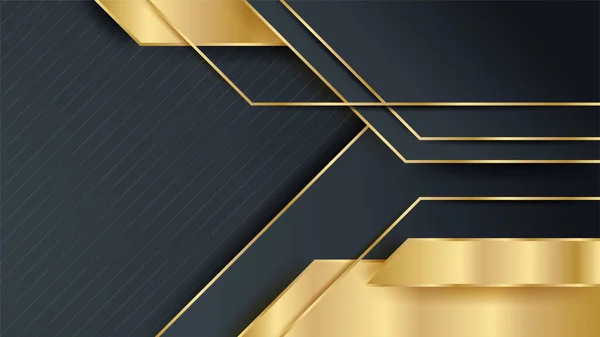 Blauw Goud Achtergrond Met Futuristische Technologie Vector Ontwerp Concept — Stockvector