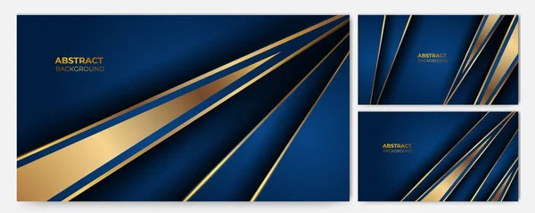 Blue Gold Background Futuristic Technology Vector Design Concept — Stock Vector