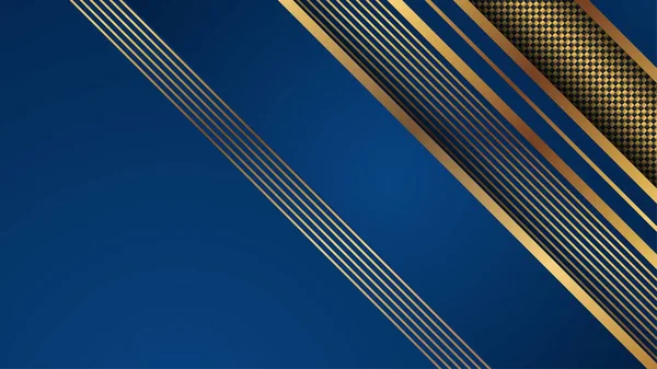 Blaues Gold Hintergrund Mit Futuristischer Technologie Vektor Design Konzept — Stockvektor