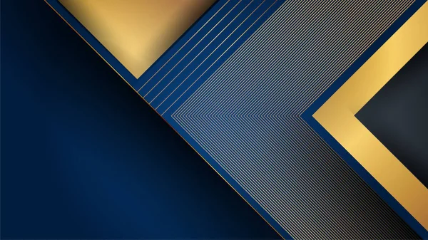 Синій Золотий Фон Футуристичними Технологіями Векторний Дизайн Концепції — стоковий вектор
