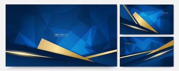 Abstract Dark Blue Gold Luxury Background — Stock Vector