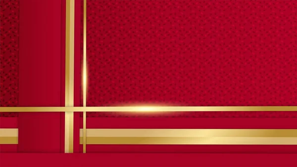 Abstraktní Červené Zlaté Luxusní Pozadí — Stockový vektor