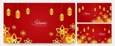 Güzel kırmızı İslami tasarım arka planı