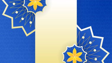 Güzel altın mavisi İslami tasarım arka planı